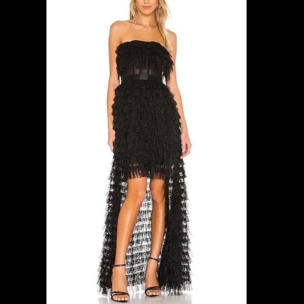 BCBGMAXAZRIA Eve Ruffle Tulle Gown